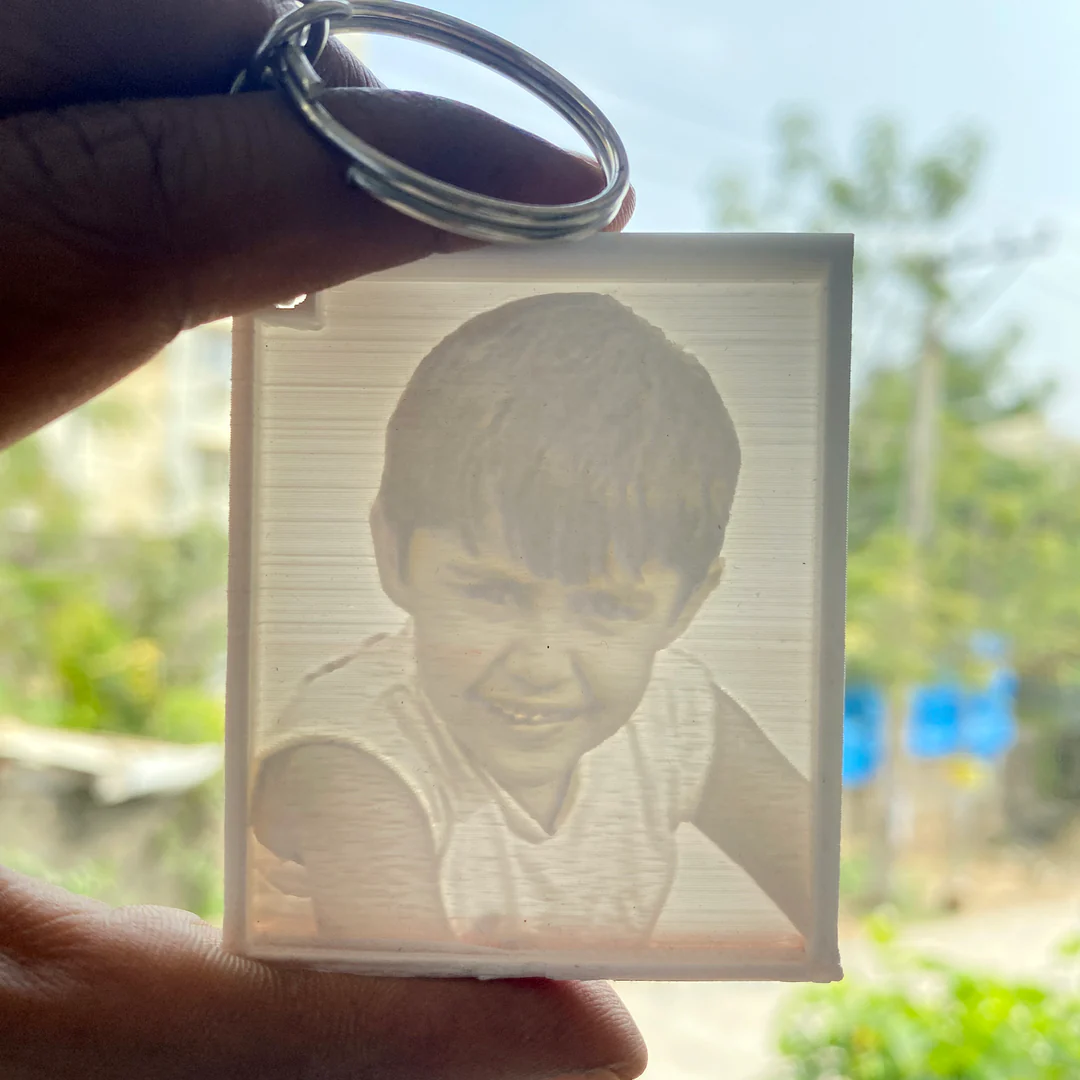 Customized Gifts - Rectangle Shaped Lithophane Photo Keychain