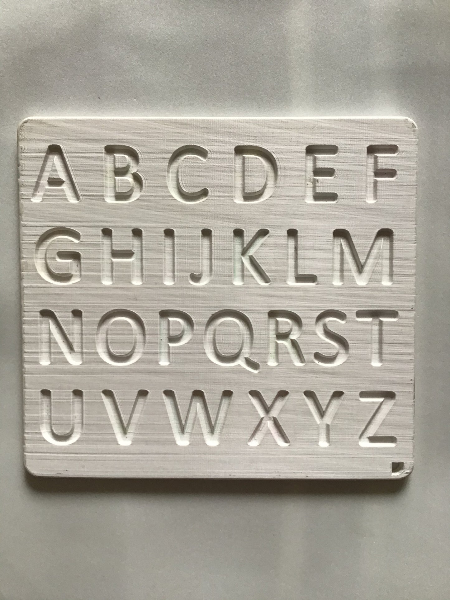 3D-Printed Capital Alphabet Stencil Board – A to Z Learning Tool