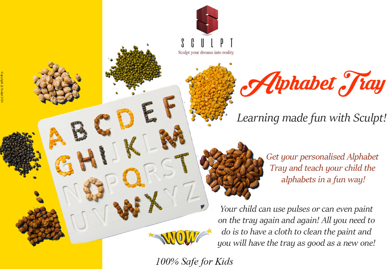 3D-Printed Capital Alphabet Stencil Board – A to Z Learning Tool