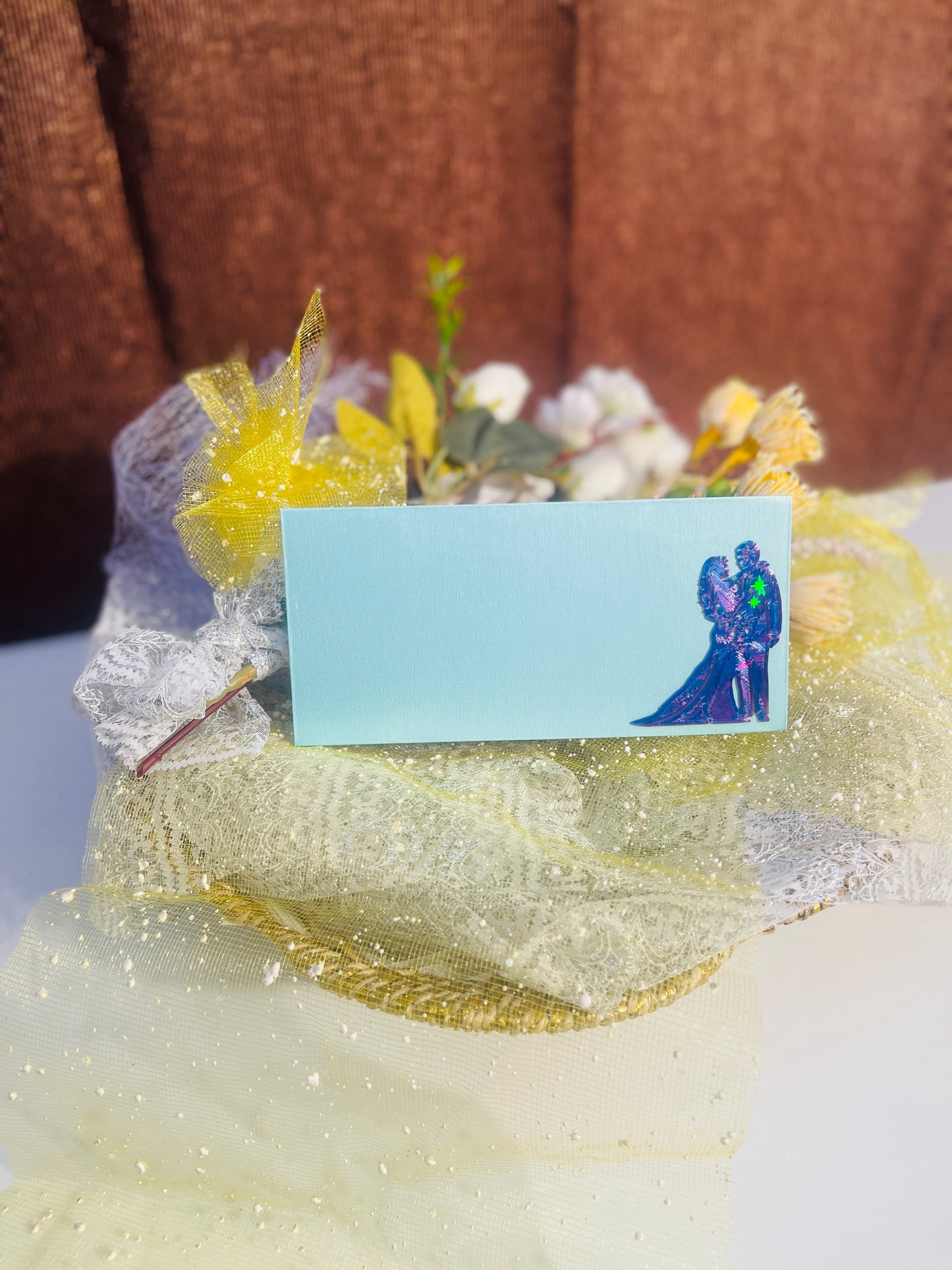Light Blue 3d printed Envelop-Wedding & Festive Special