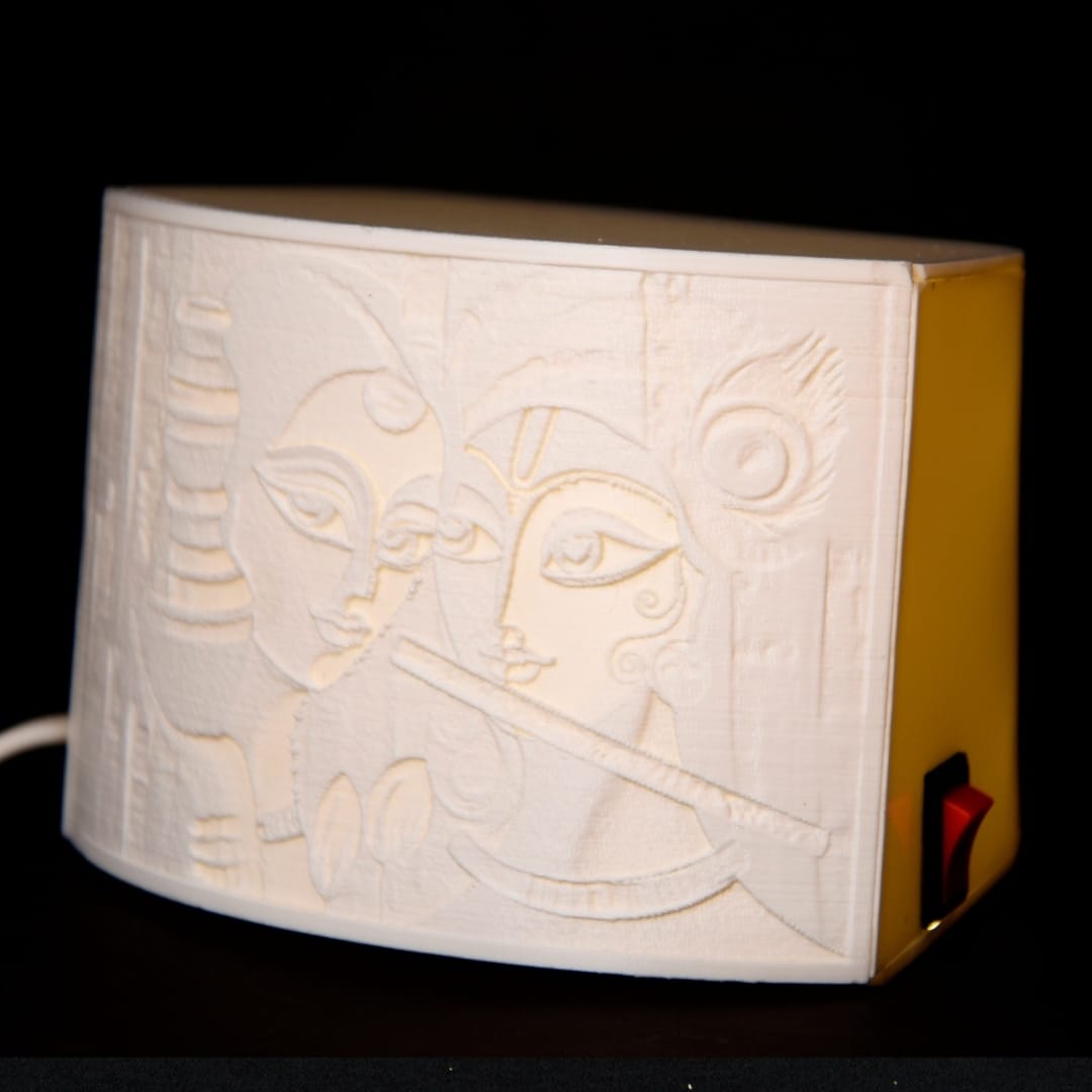 Radha Krishna playing Basuri Lithophane