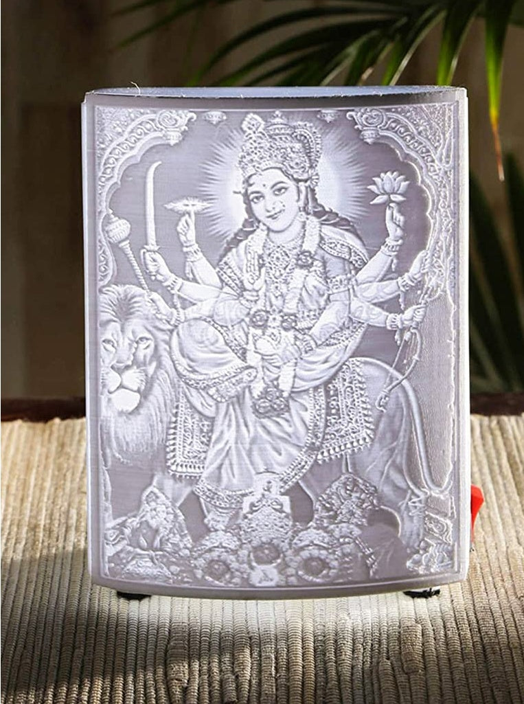 Sherawali Mata 3D Lithophane Lamp – Divine Glow