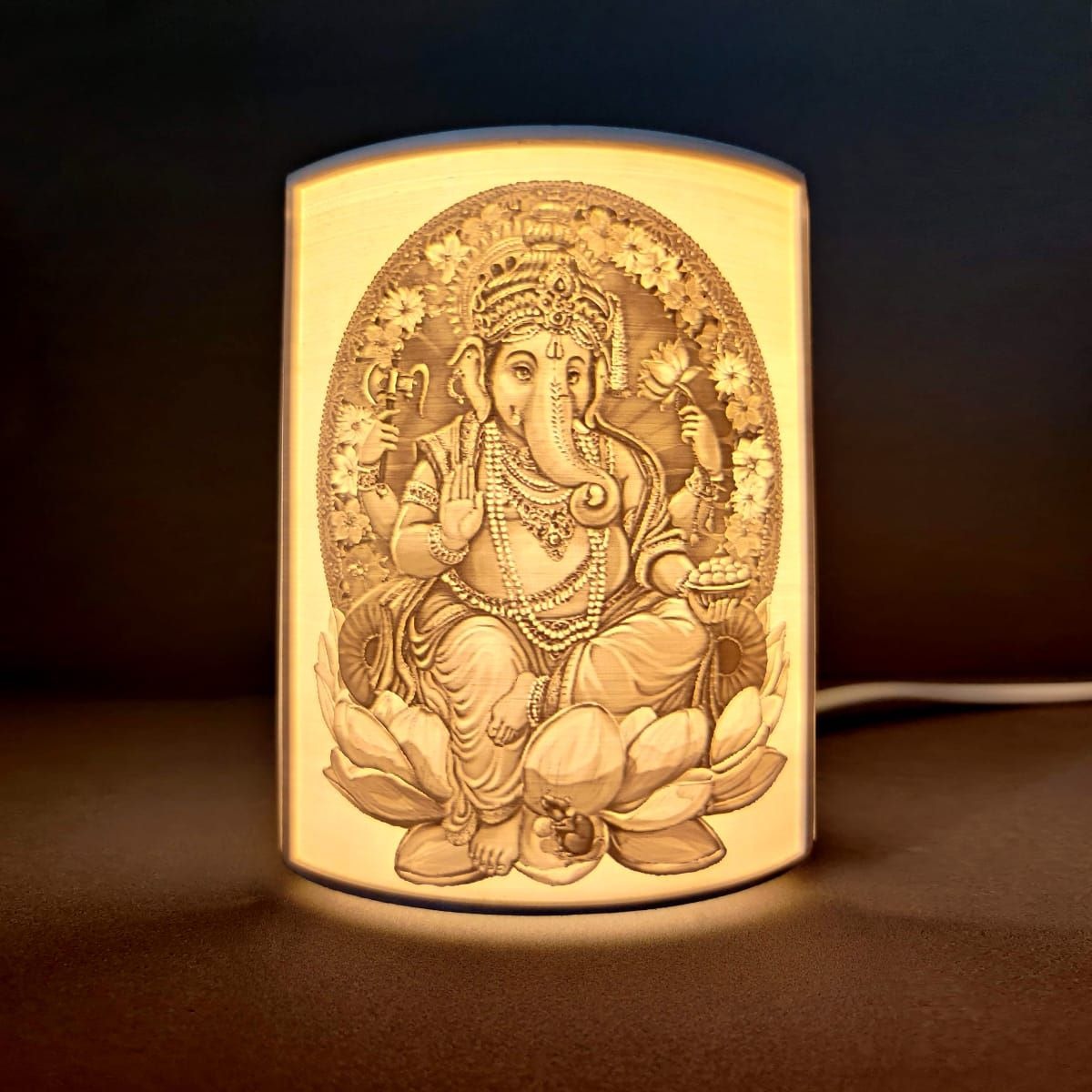 3d Printed Ganesha Lithophane Lamp