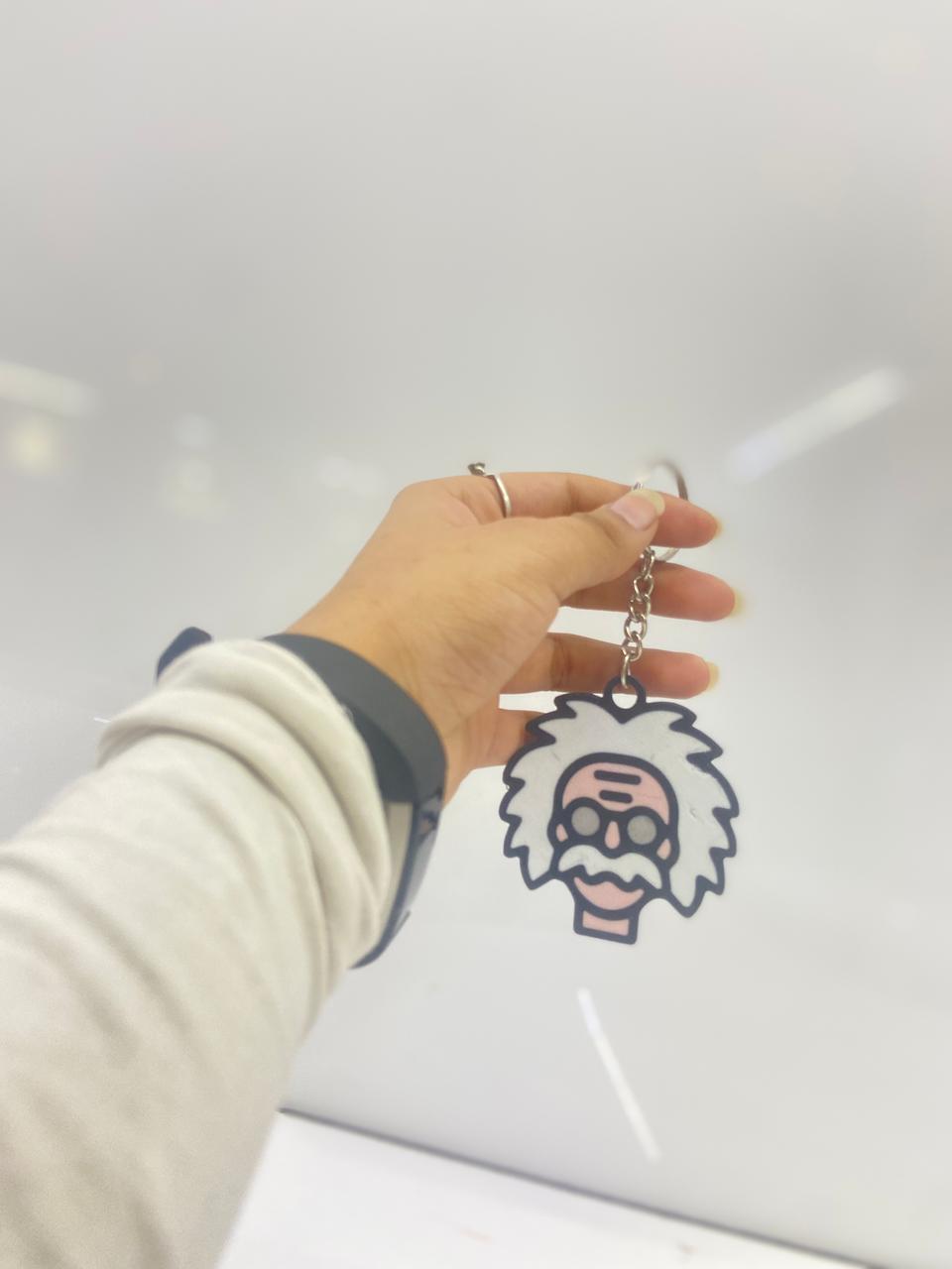 Einstein Keychain β Fun 3D Printed