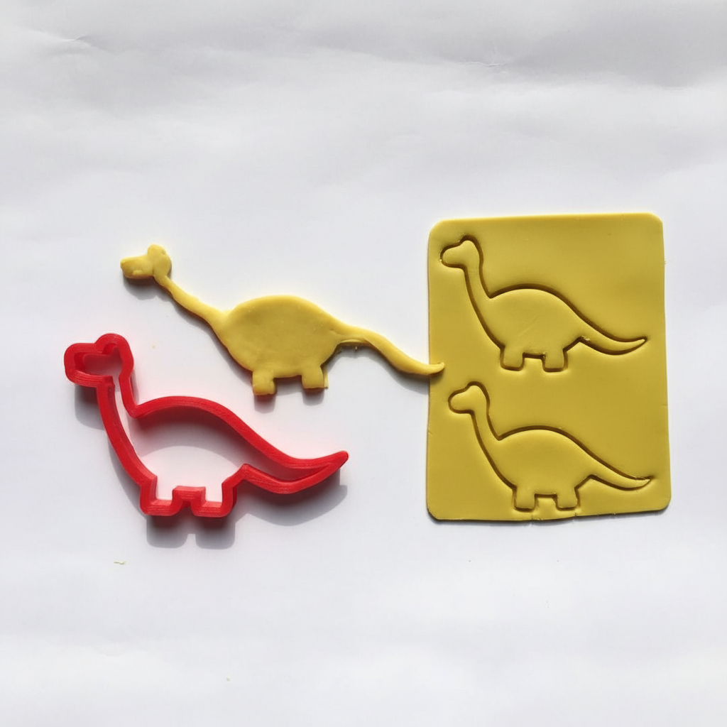 Dinosaur clay cutter showing T-Rex silhouette design pattern