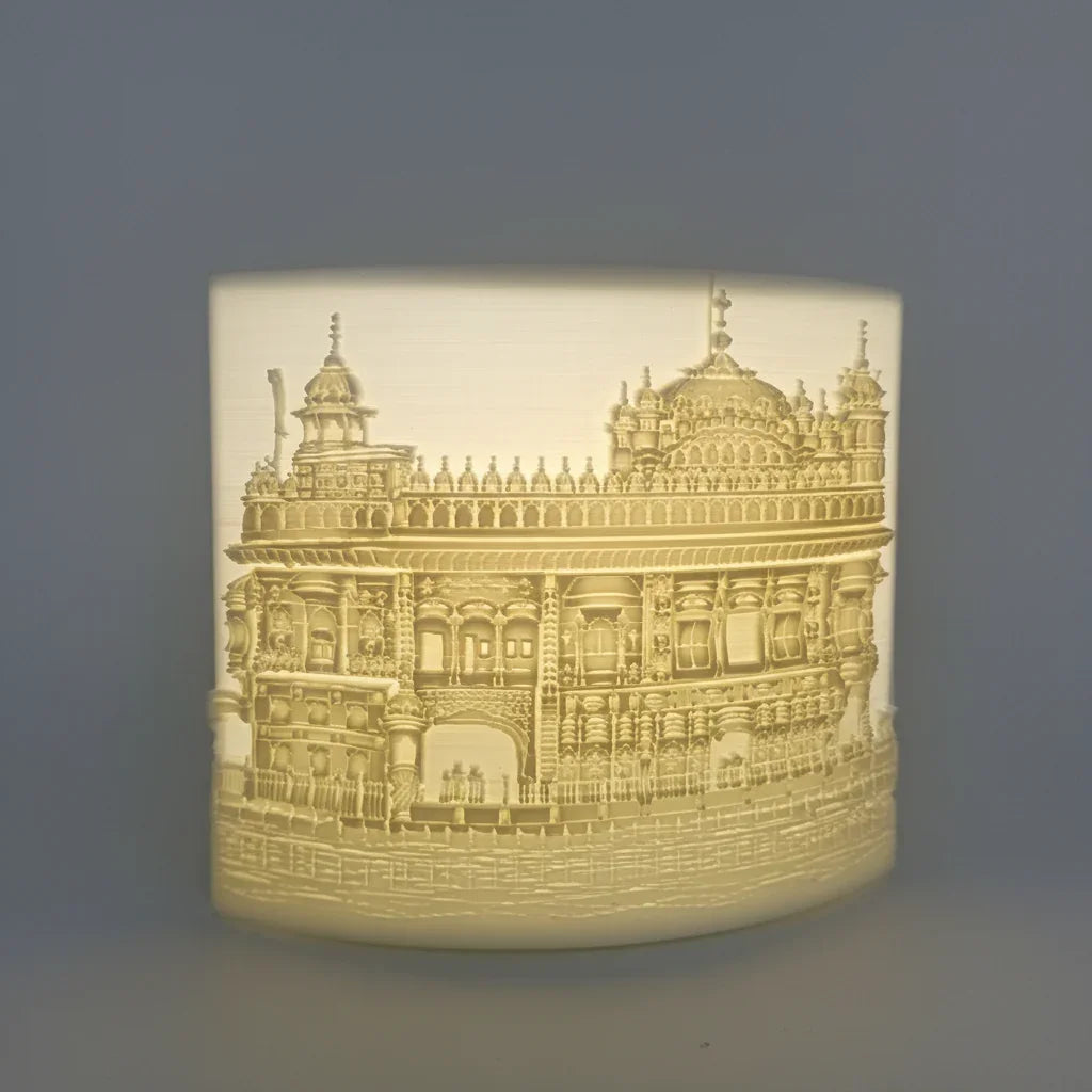 Detailed illuminated 3D architectural sculpture, decorative art from The Sculpt Studio
