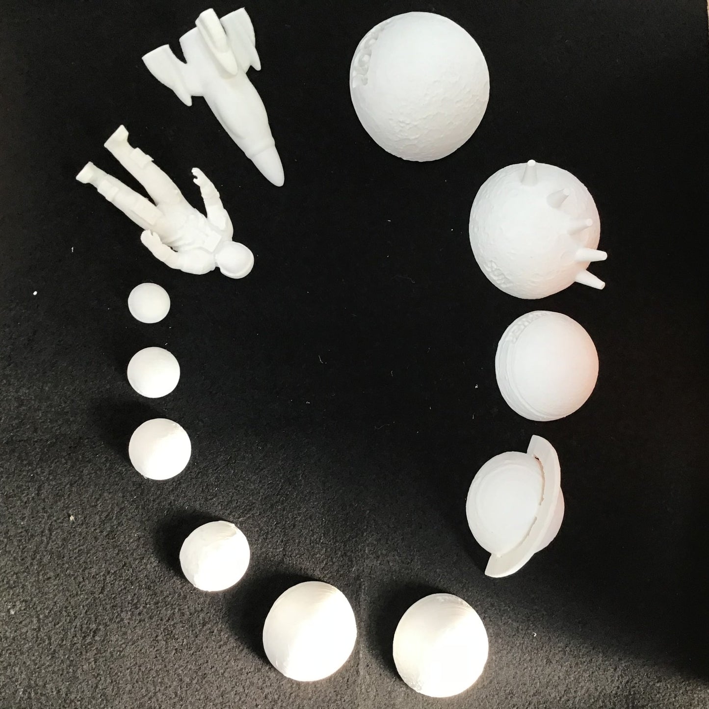 3D Printed Solar System Set – Educational Space Toy with Planets, Rocket & Astronaut