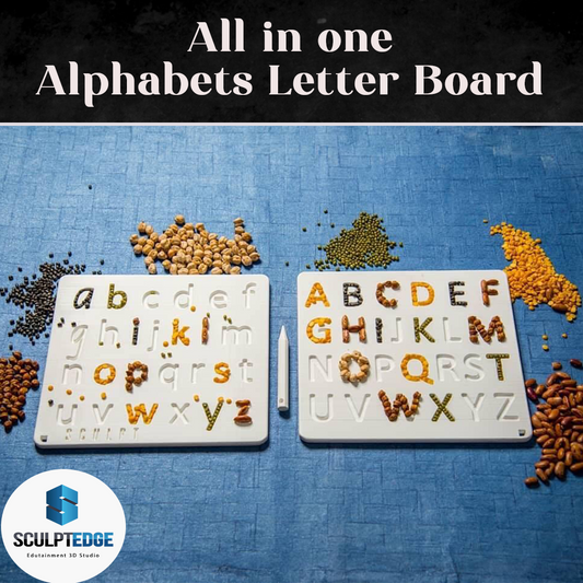 3D-Printed Capital Alphabet Stencil Board – A to Z Learning Tool