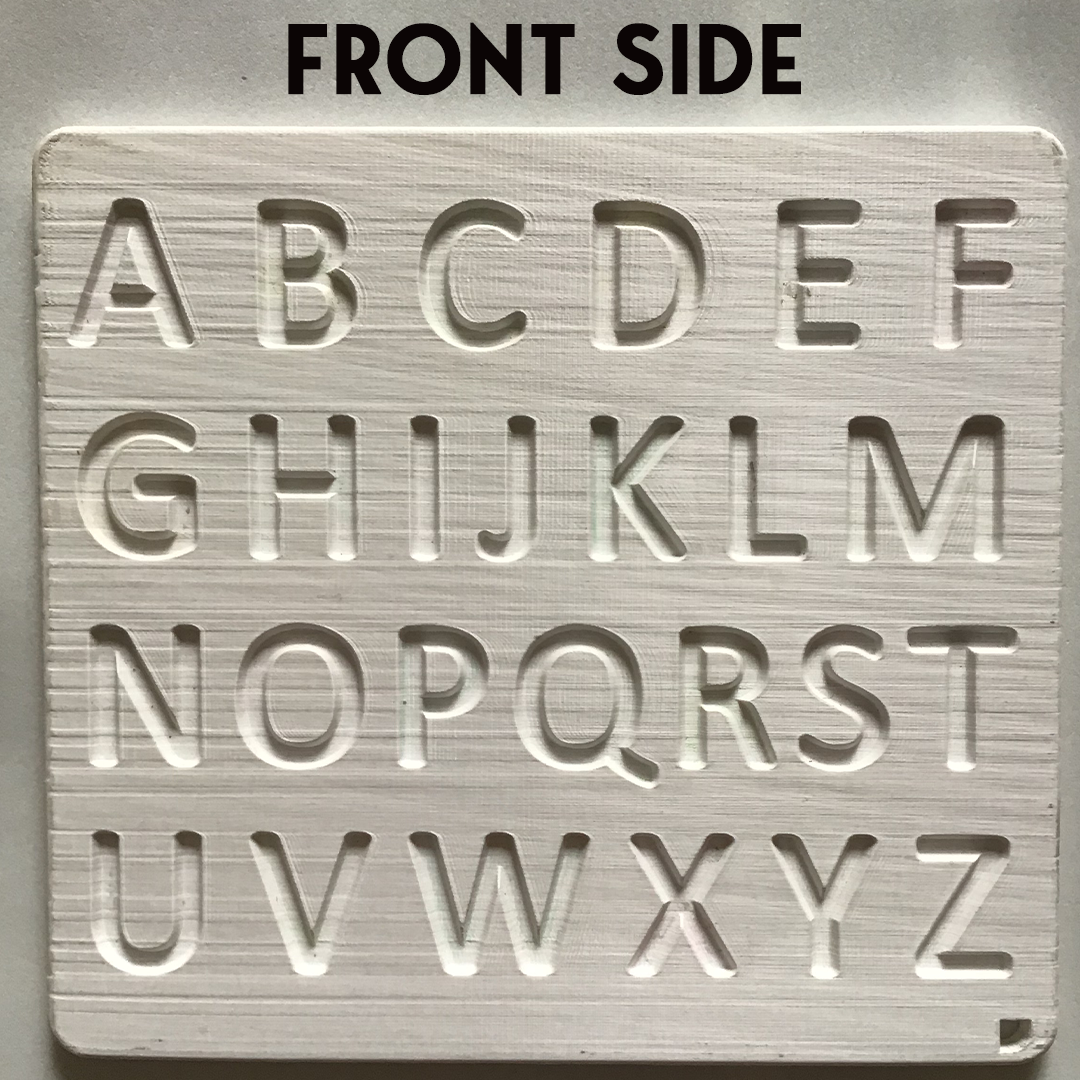 3D-Printed Capital Alphabet Stencil Board – A to Z Learning Tool