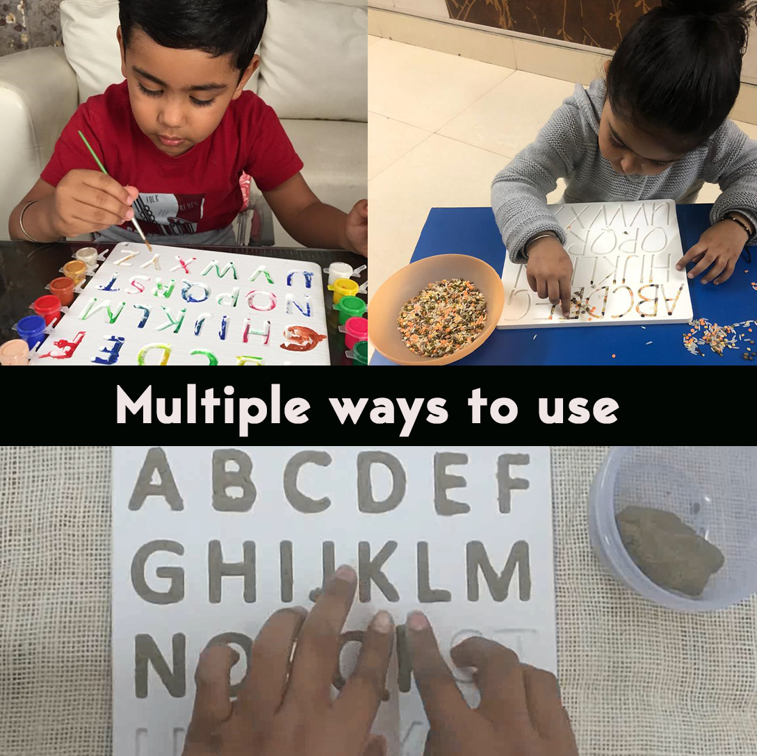 3D-Printed Capital Alphabet Stencil Board – A to Z Learning Tool