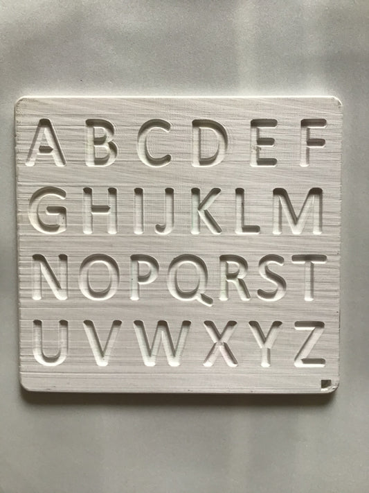 3D-Printed Capital Alphabet Stencil Board – A to Z Learning Tool