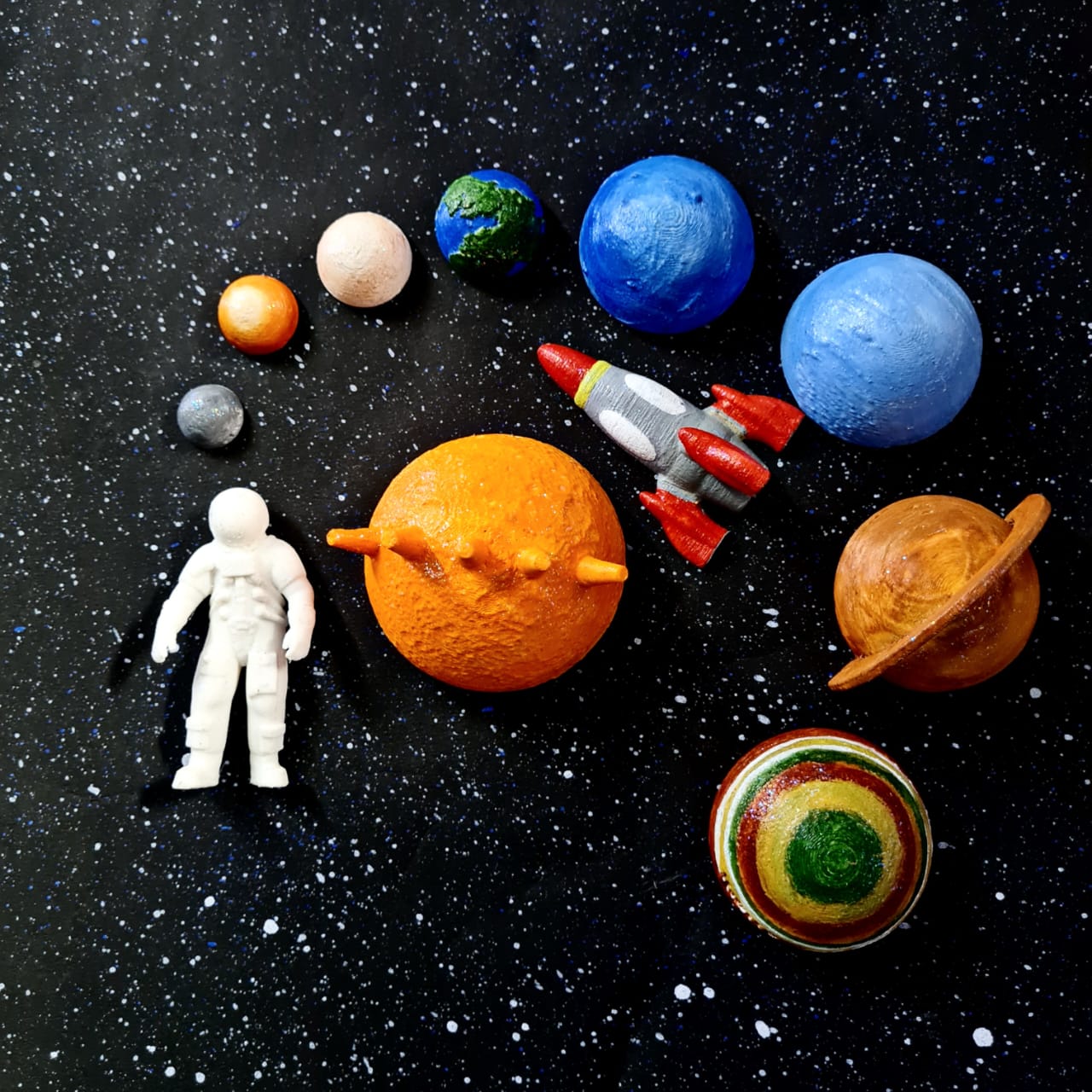 3D Printed Solar System Set – Educational Space Toy with Planets, Rocket & Astronaut