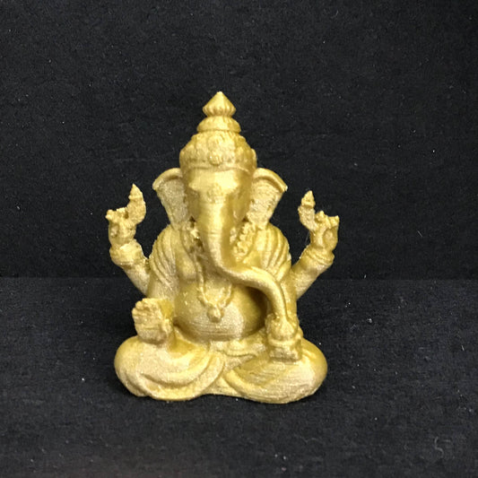 Golden 3D Printed Ganesh Ji Murti - Premium Eco-Friendly Idol