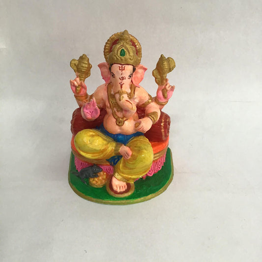 Colored 3D Printed Ganesh Ji Murti - Premium Eco-Friendly Idol
