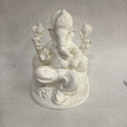 White 3D Printed Ganesh Ji Murti - Premium Eco-Friendly Idol
