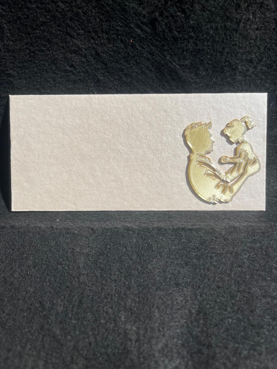 Father-Daughter 3D Printed White color Envelope