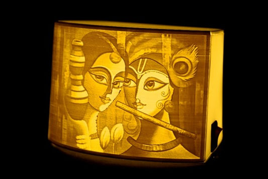 Radha Krishna playing Basuri  Lithophane