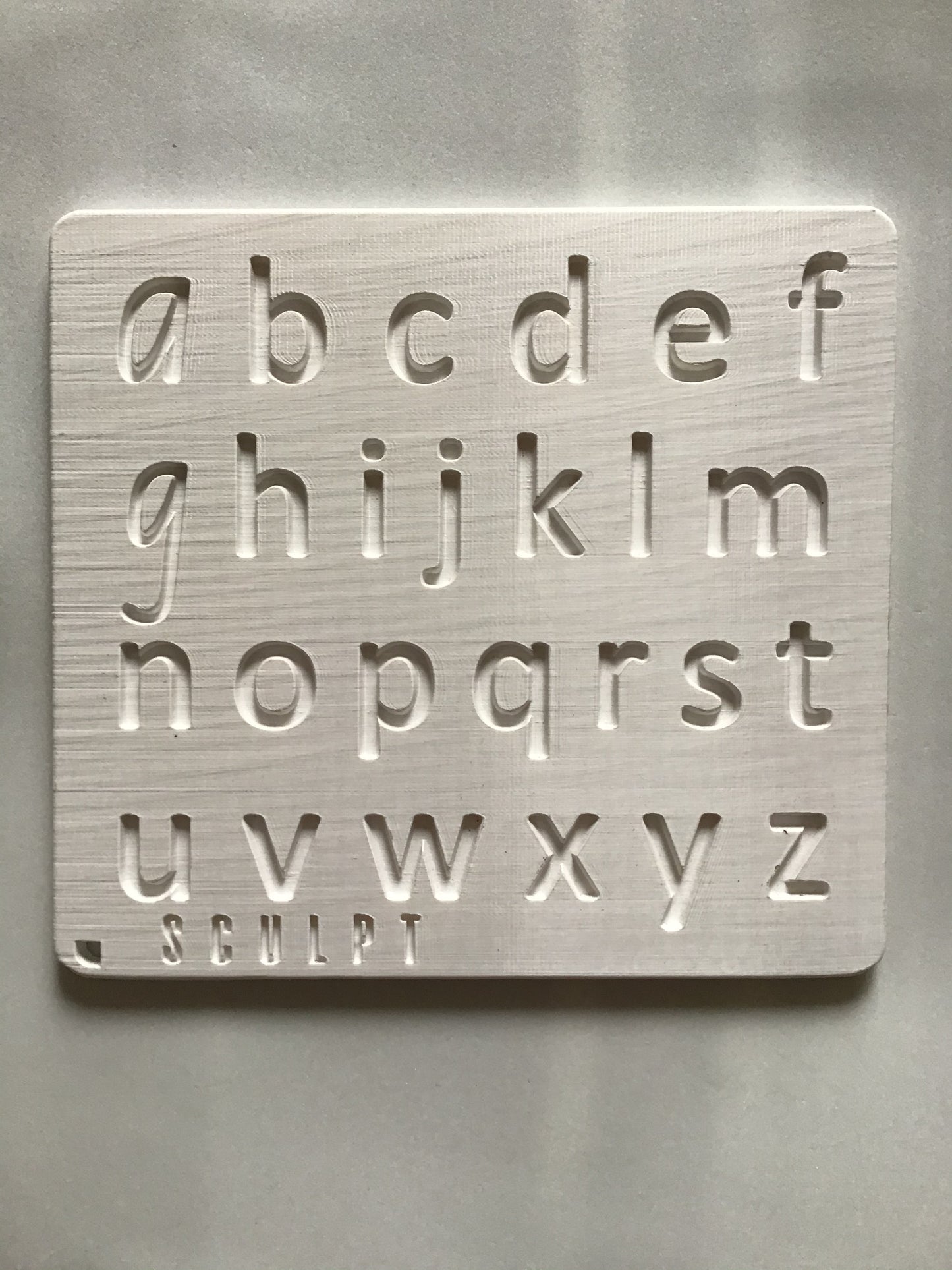 3D-Printed Lowercase Alphabet Stencil