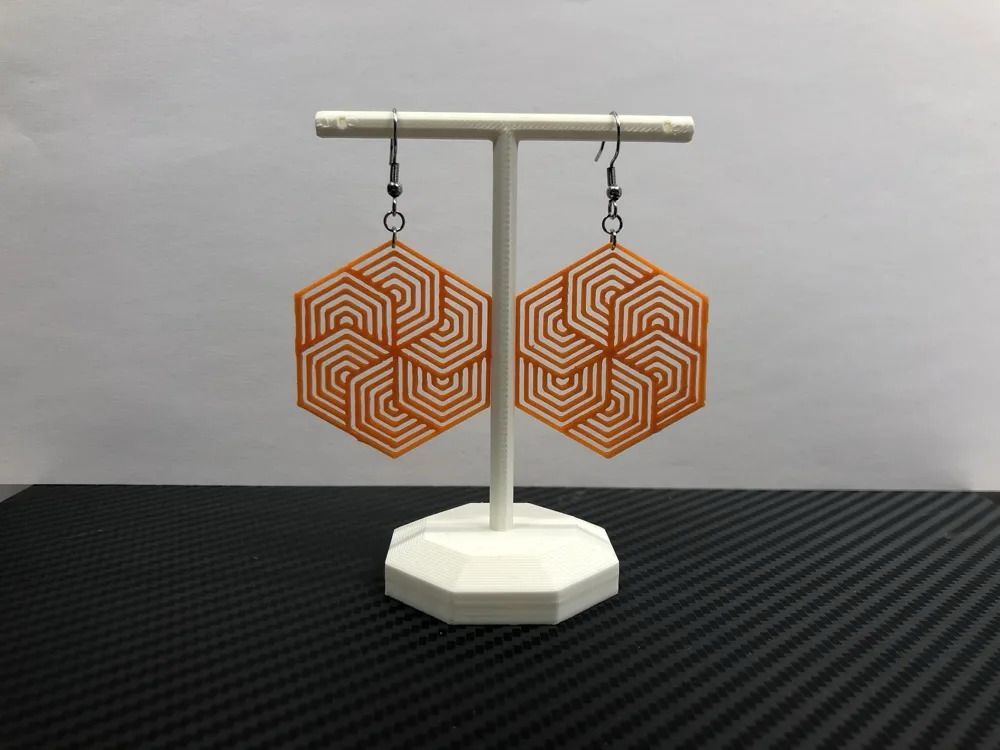 HexaMaze 3D-Printed Earrings