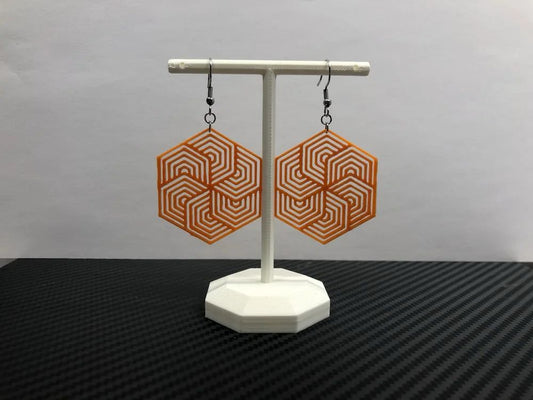 HexaMaze 3D-Printed Earrings