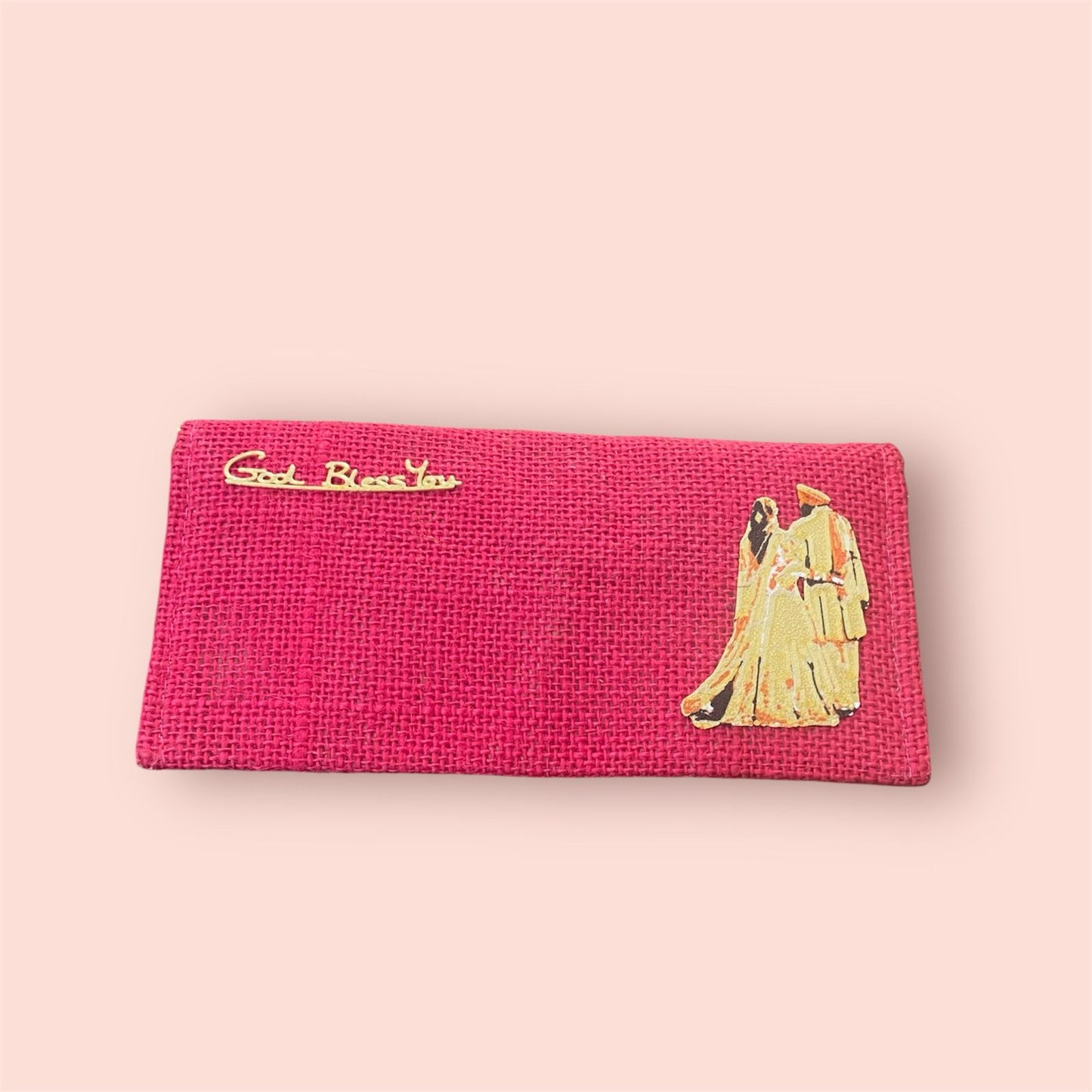 "God Bless You" Couple 3D Printed Envelope Dark Pink