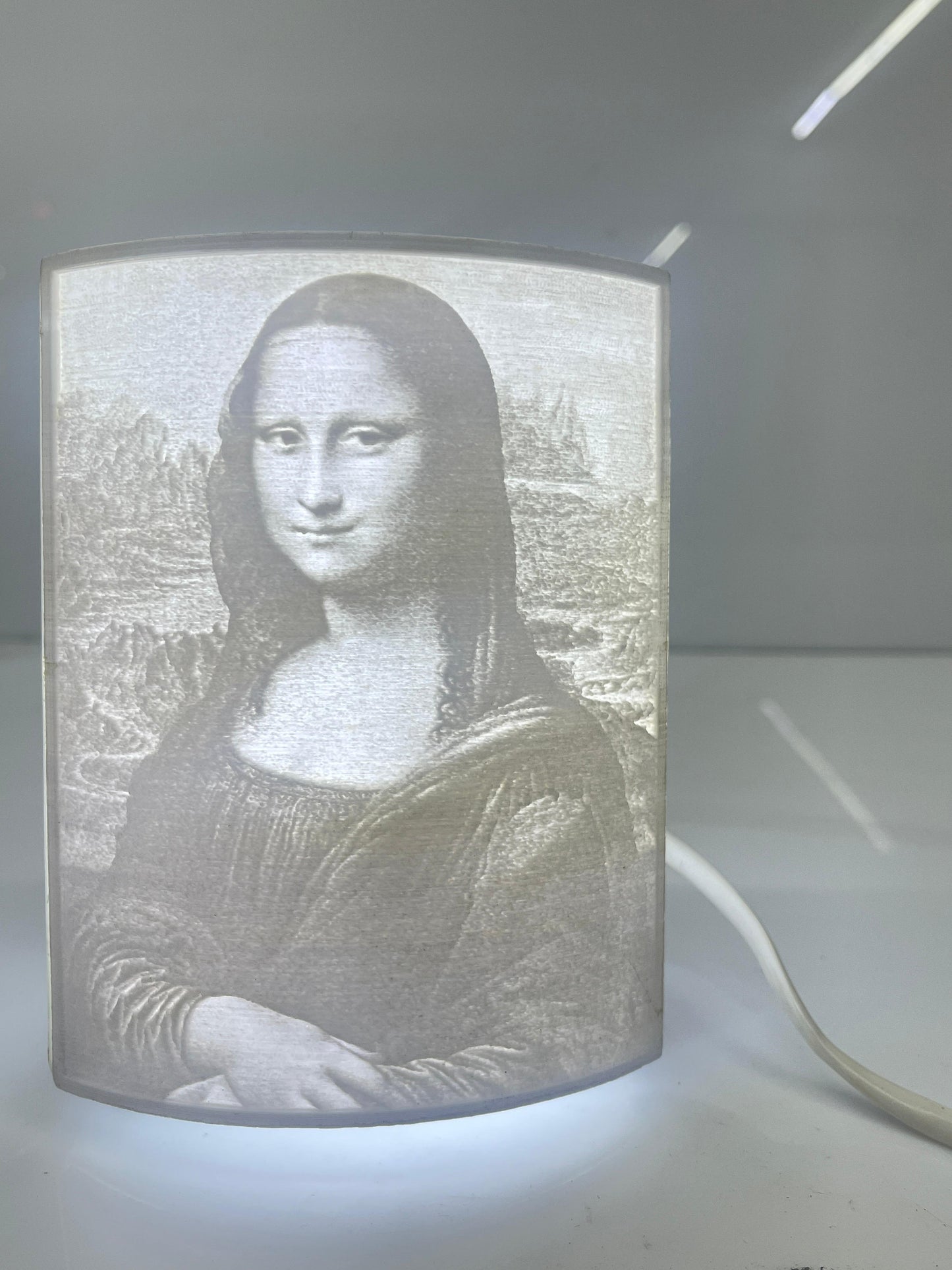 3D Printed Mona Lisa Lithophane Lamp – Glowing Art for Your Space