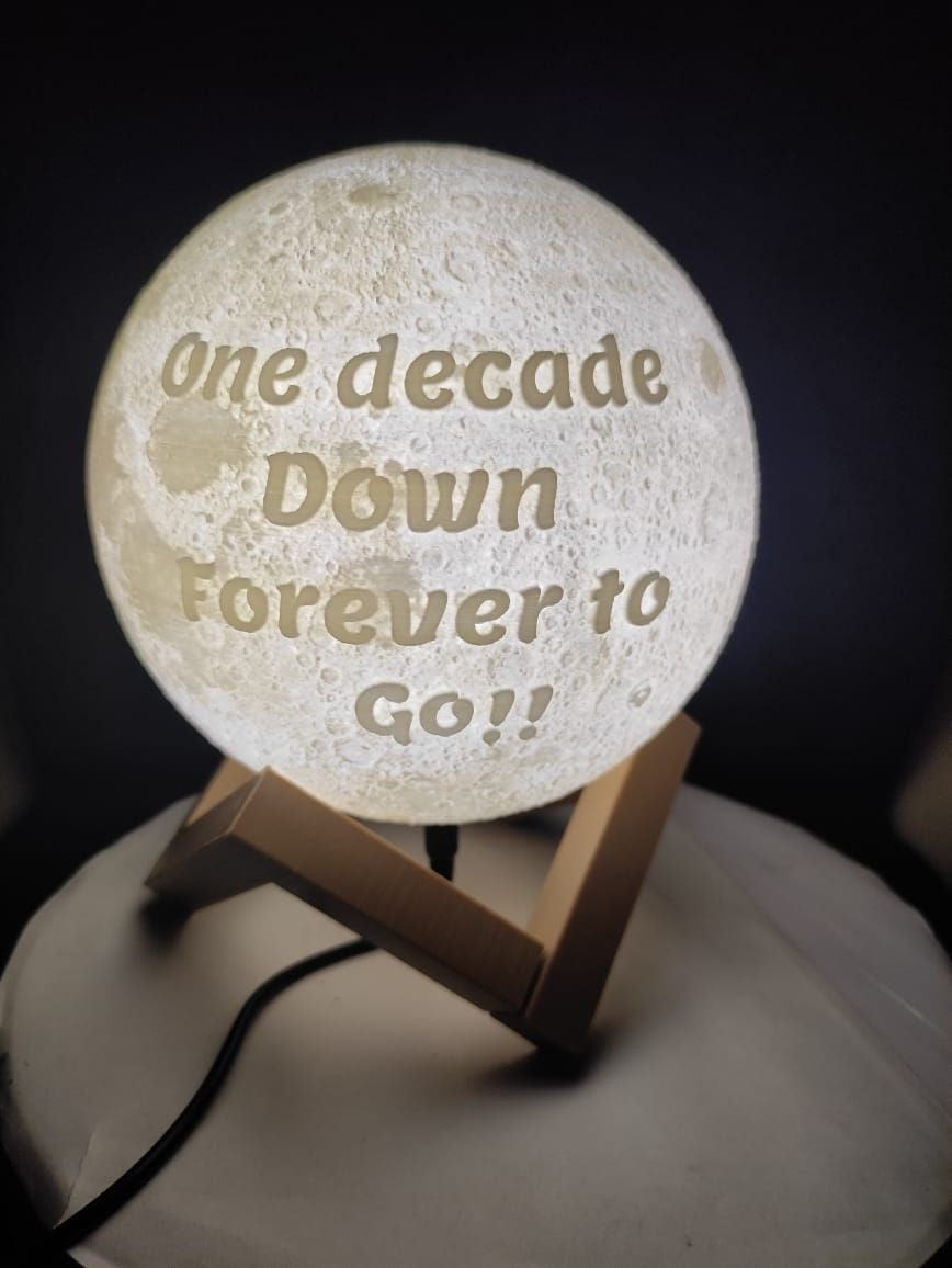 Custom 3D Moon Lamp with Photo & Text – Personalized Night Light Gift(Design After Order)