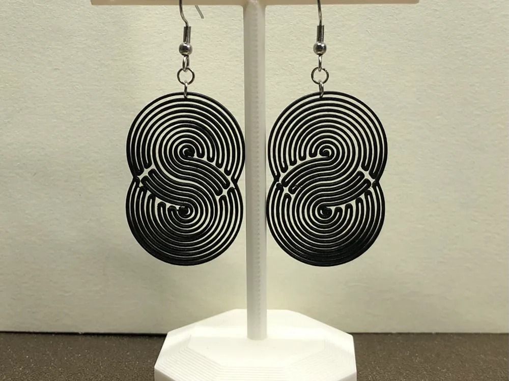 Infinity Swirl 3D printed Earrings