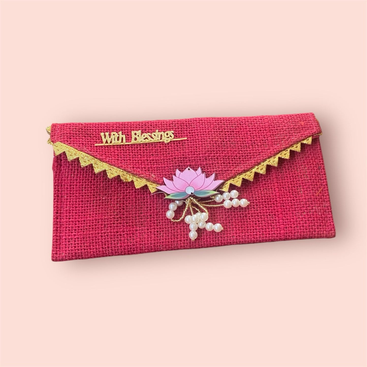 "God Bless You" Couple 3D Printed Envelope Dark Pink