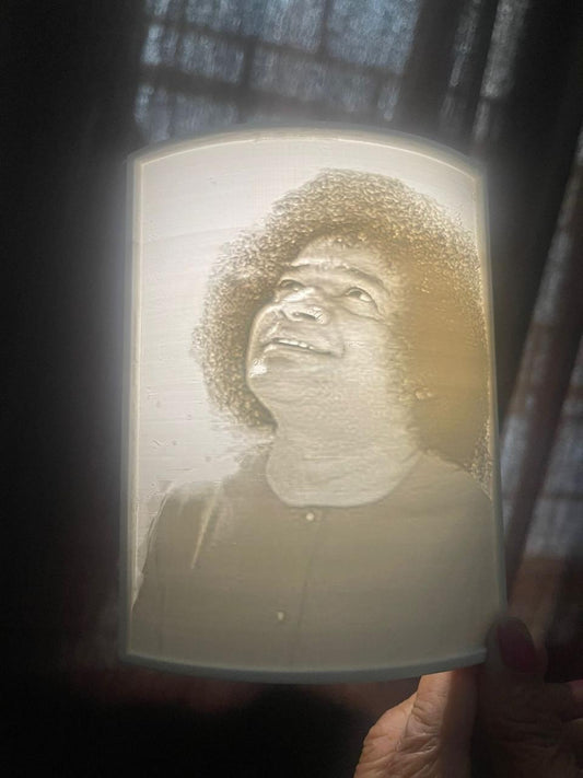 3D Printed Shri Sathya Sai Baba | Lithophane Lamp – Spiritual Home Décor