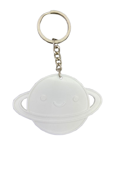 Smiley Saturn Keychain- Color It Yourself - perfect for Art Activity & Gift for Children