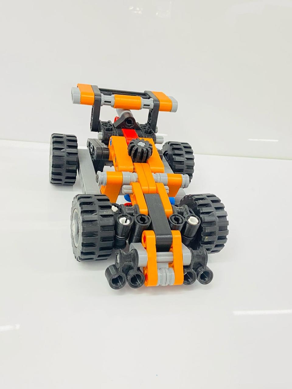 3D Printed Racing Car Toy – Build with Bold Orange & Black Design
