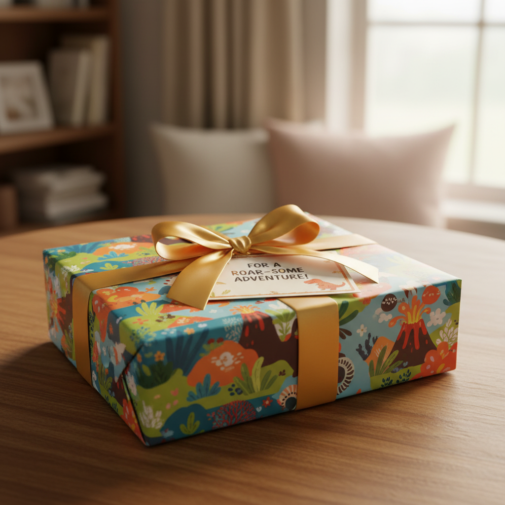 Dino Kit gift wrapped educational dinosaur toy present