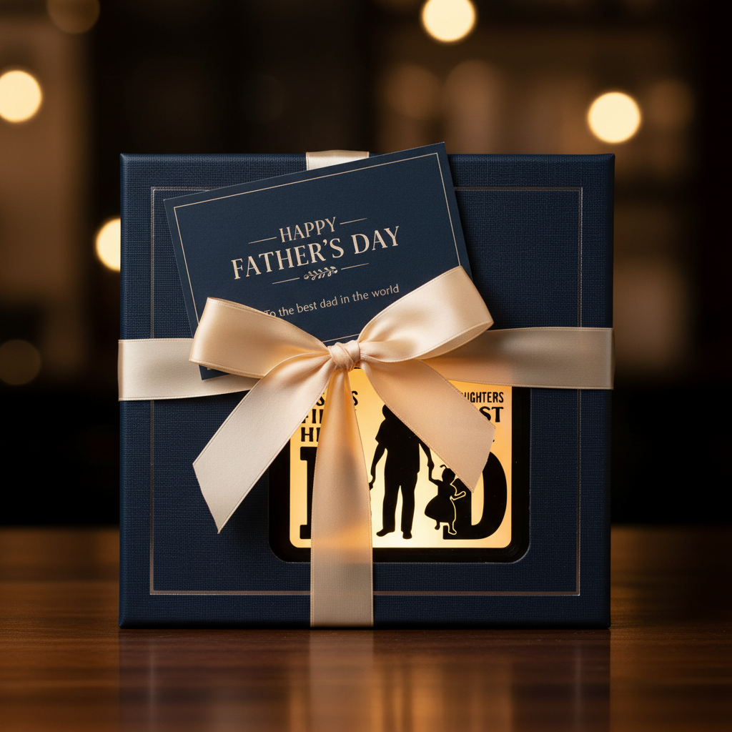 Dad Light Lamp - 3D Printed Father's Day Gift with Message