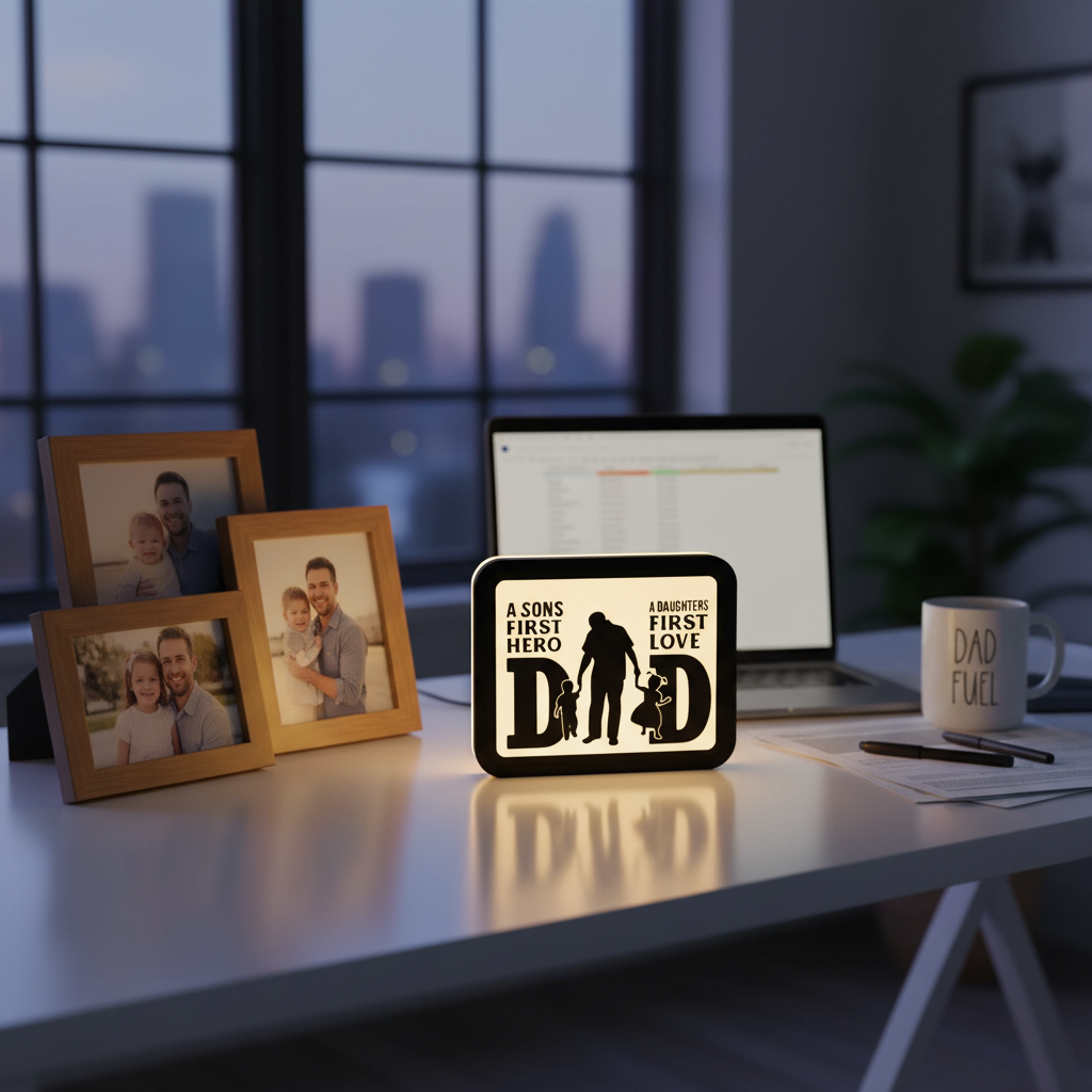 Dad Light Lamp - 3D Printed Father's Day Gift with Message