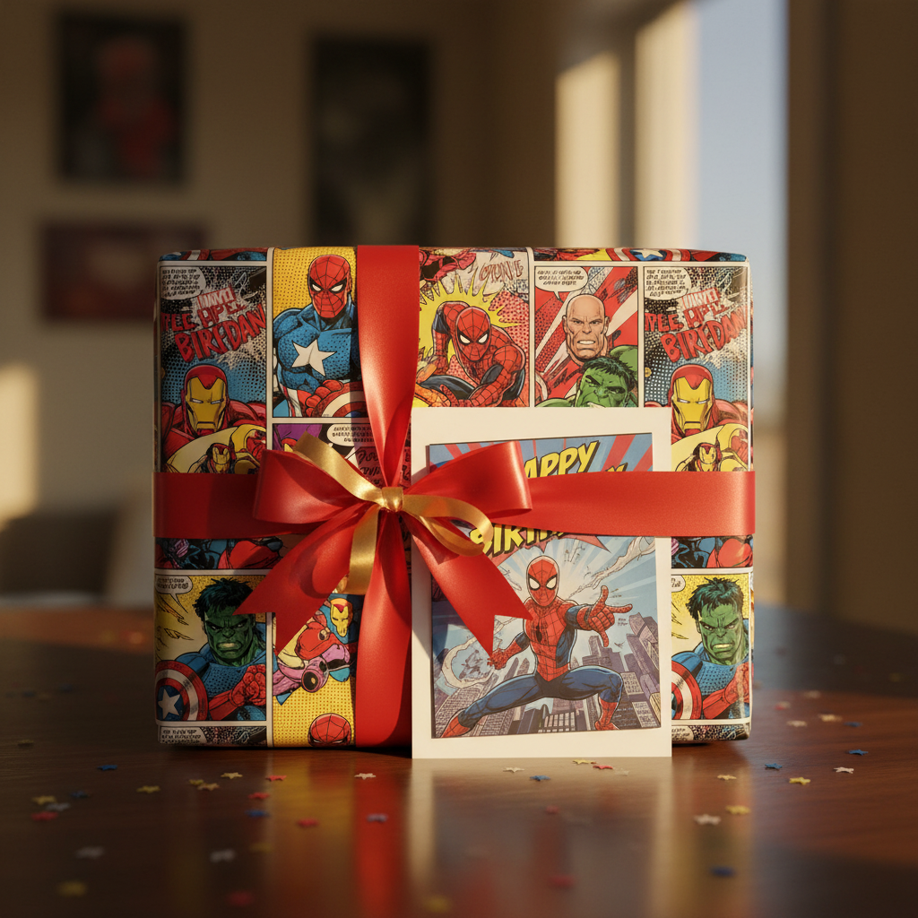 Spider-Man action figure gift presentation perfect for Marvel fans and superhero lovers