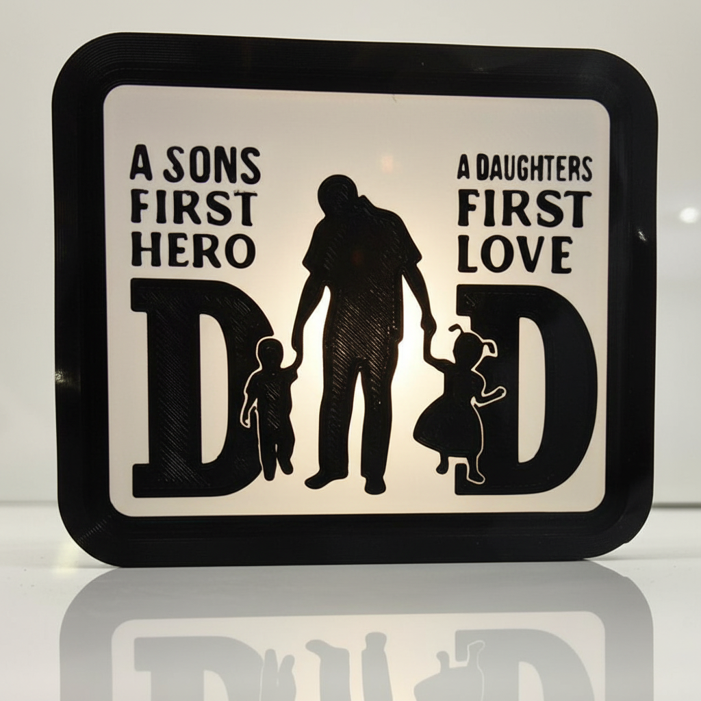 Dad Light Lamp - 3D Printed Father's Day Gift with Message