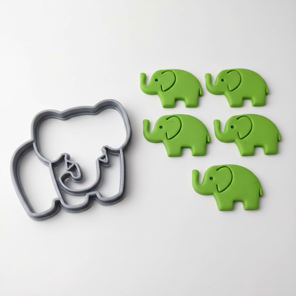 Elephant clay cutter showing detailed silhouette design pattern