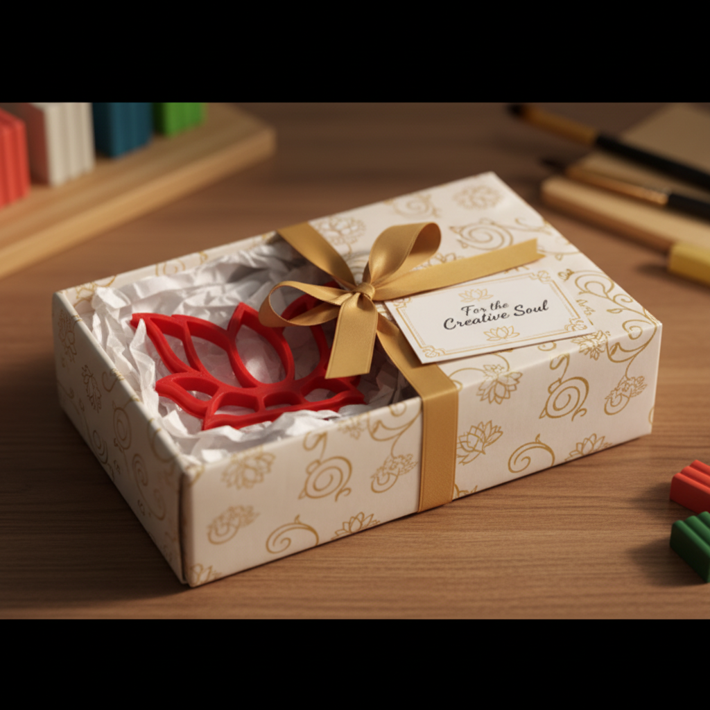 Lotus flower clay cutter gift wrapped craft tool present