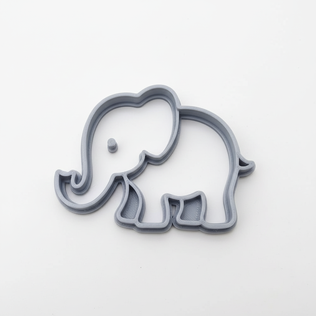 Close-up elephant cutter showing trunk ears body details