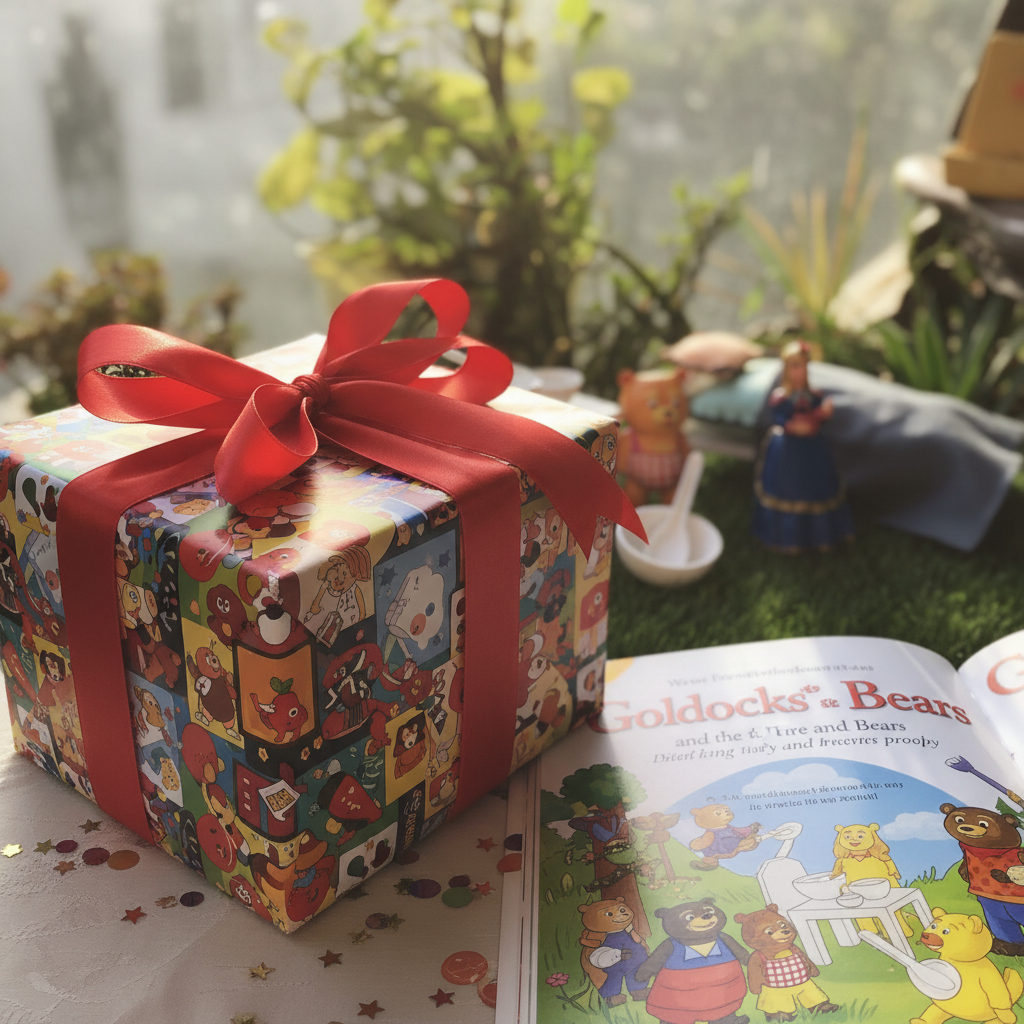 Goldilocks and Three Bears story props gift presentation perfect for birthdays