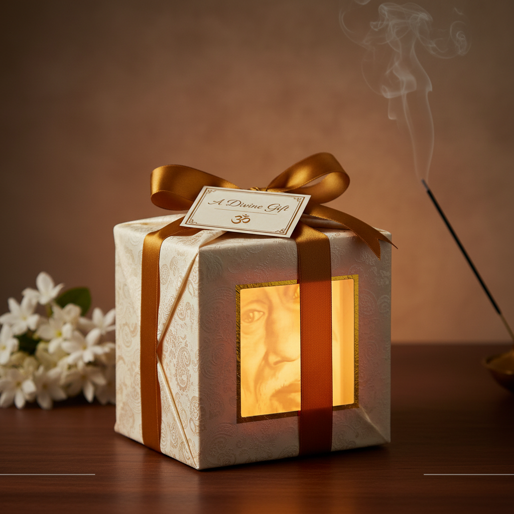 Shri Sai Baba lithophane night lamp gift wrapped devotional present