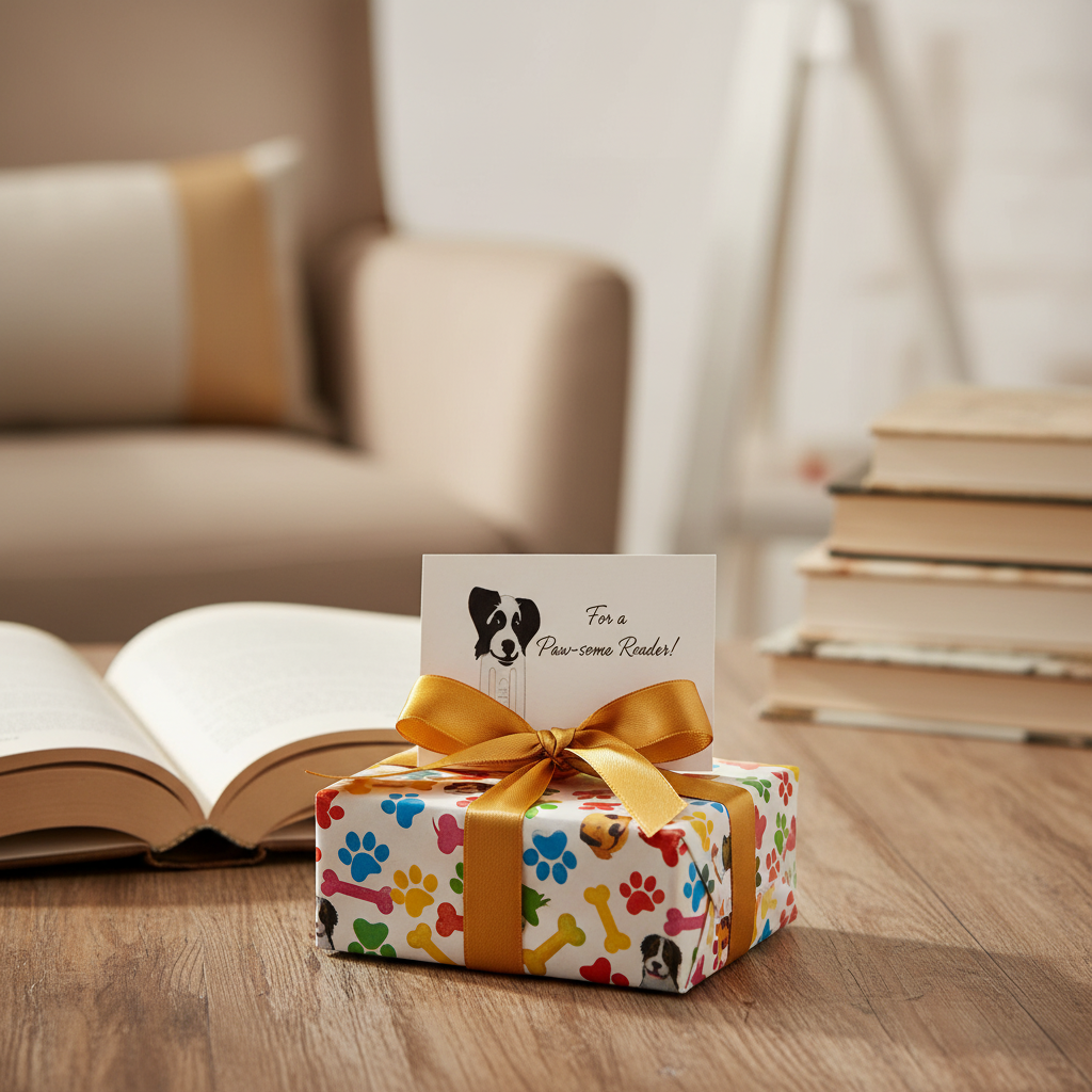 Dog clip bookmark gift presentation for dog lovers and readers