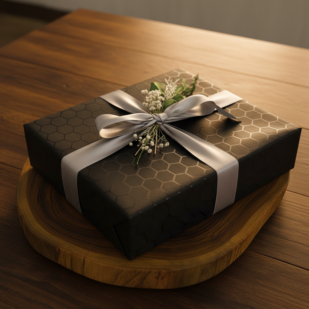 Honeycomb 3D printed sling bag gift wrapped luxury present