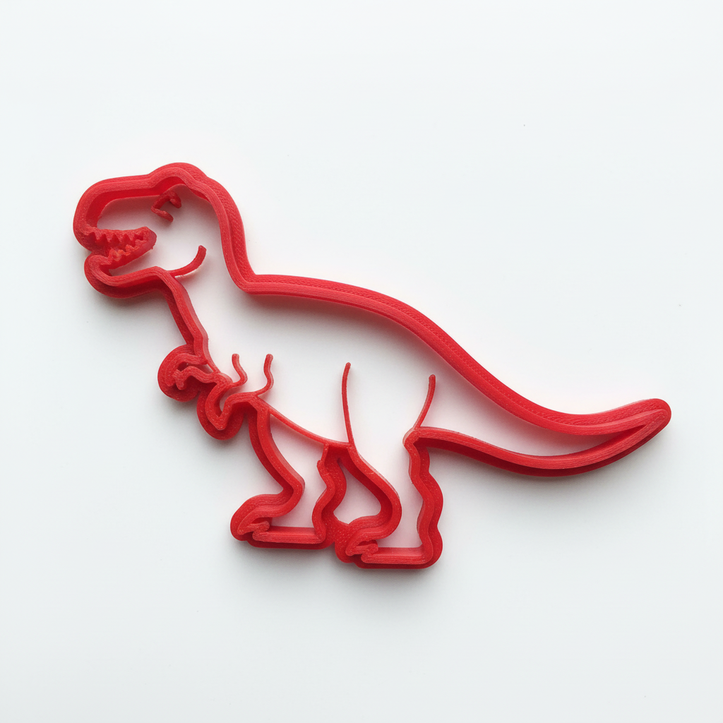 Close-up dinosaur cutter showing detailed T-Rex silhouette quality