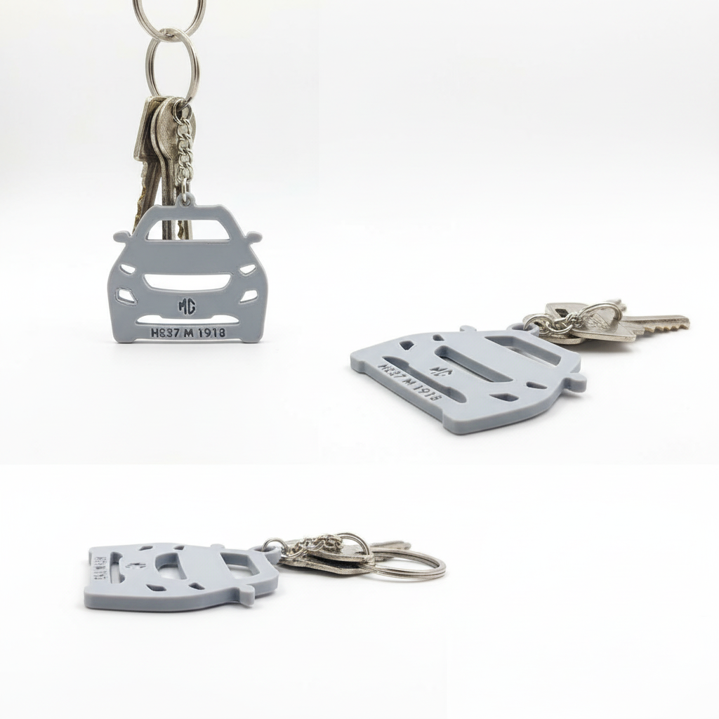 Personalized car number plate 3D printed keychain custom license plate