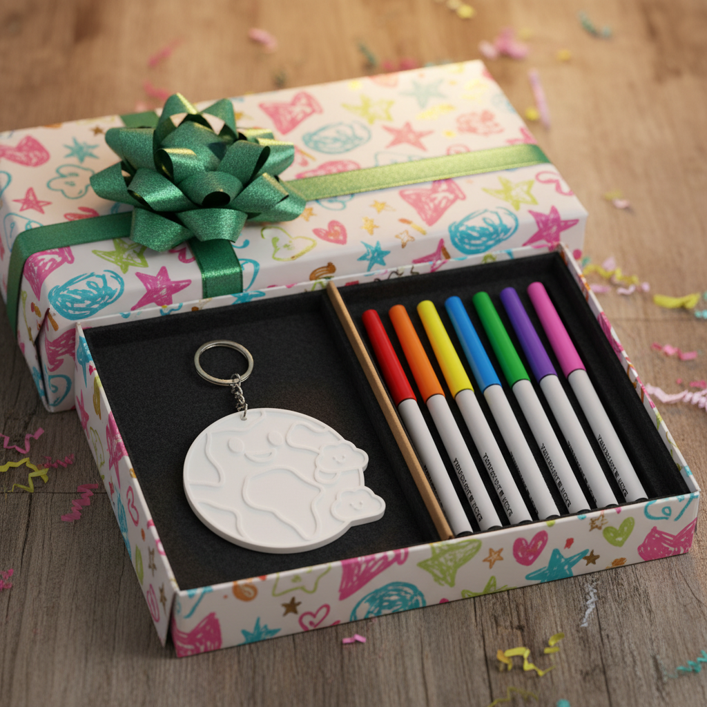 Smiley earth keychain gift wrapped DIY art creative present