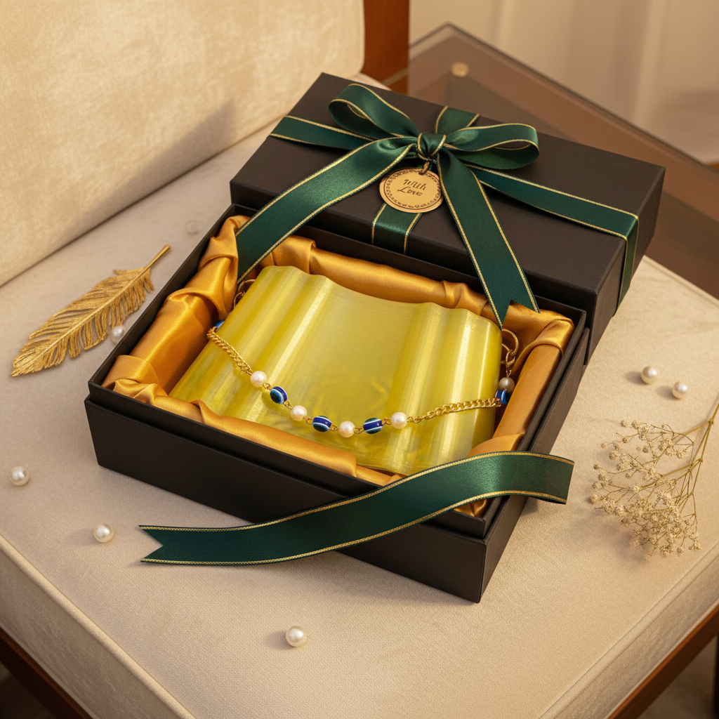 Golden glow purse gift wrapped luxury present