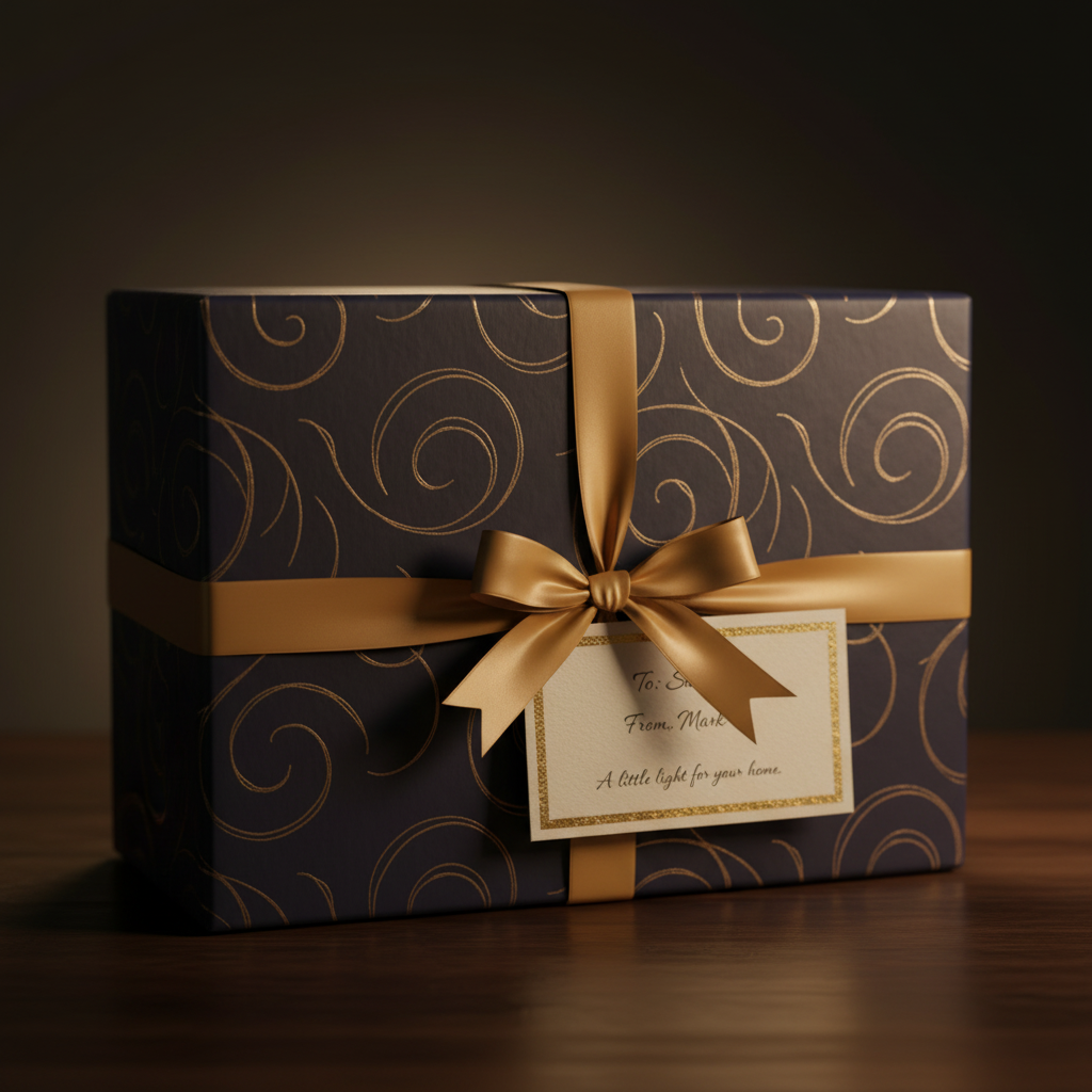 Custom figurine lamp gift wrapped personalized present