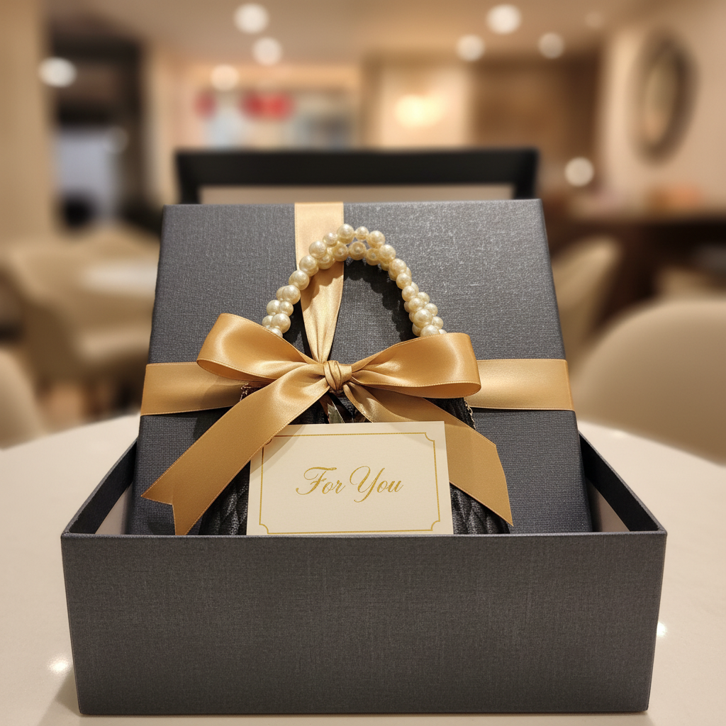 Butterfly black pearl charm bag luxury gift presentation for special occasions